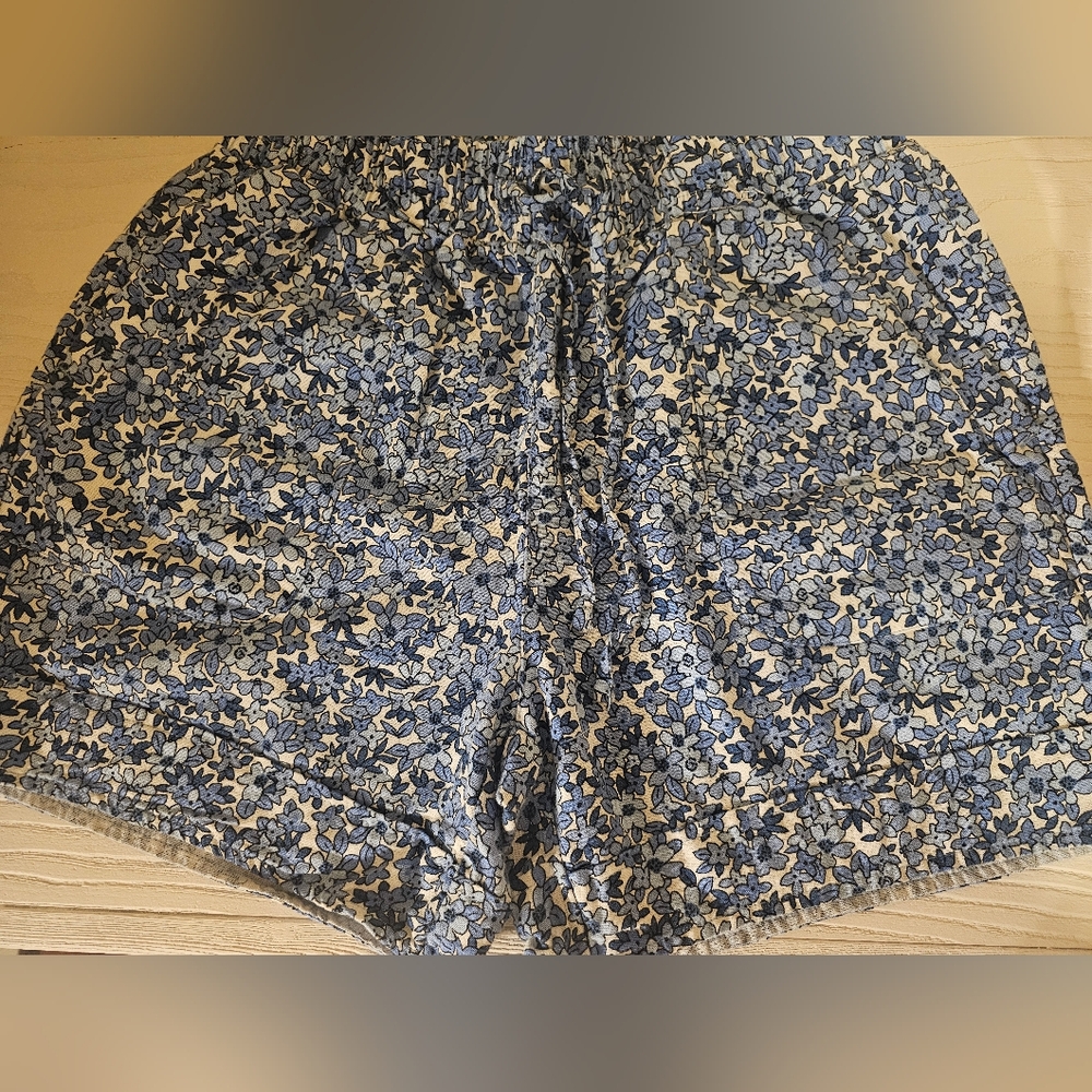 Blue and white Floral Shorts. Size Small.